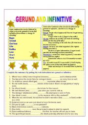 English Worksheet: Gerund and Infinitive