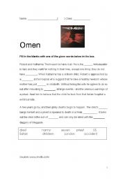 English worksheet: Omen