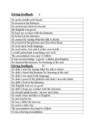 English Worksheet: Feedback