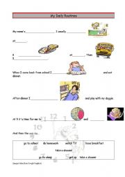 English worksheet: My Daily Routine... 