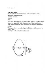 English Worksheet: Easter egg card