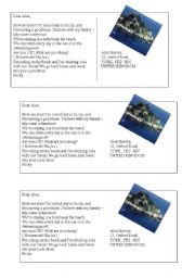 English Worksheet: writing a postcard