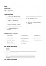 English Worksheet: Basic Level Exercise