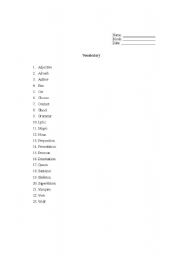 English worksheet: Basic Parts of speech/Supernatural