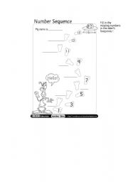 English worksheet: Write numbers from 1 to 15