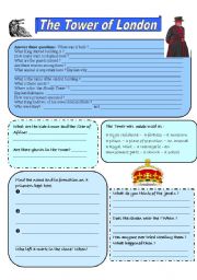 the Tower of London - worksheet or webquest