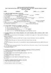 English worksheet: quiz