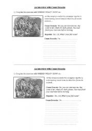 English Worksheet: An interview with Dracula 