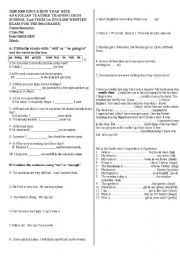 English Worksheet: 9th Grade Second Term 1st exam
