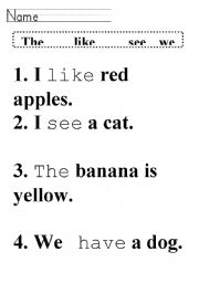 English worksheet: sight