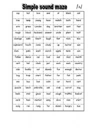 English Worksheet: Simple Sound Maze
