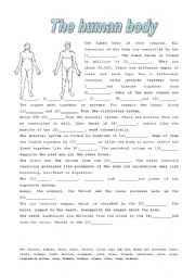 English Worksheet: the human body