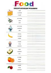 English worksheet: Food items
