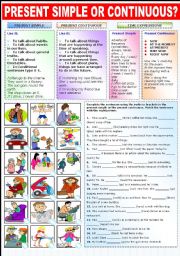 English Worksheet: PRESENT SIMPLE OR PRESENT CONTINUOUS?