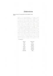 English Worksheet: Celebrations