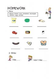 English worksheet: Food