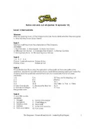 English worksheet: The Simpsons  Rome-old and Juli-eh teachers notes