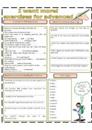 English Worksheet: I WANT MORE! Exercises for advanced