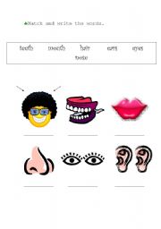 English Worksheet: My face