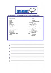 English worksheet: Create your own dialogues
