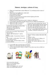 English Worksheet: Cartoon, irony & humour