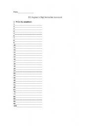 English Worksheet: ESL Beginner to High Intermediate Assessment