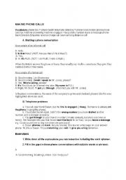 English Worksheet: Making a phone call