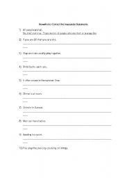 English Worksheet: Disagreeing and Correcting Inaccurate Statements
