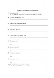 English worksheet: Disagreeing and Correcting Inaccurate Statements