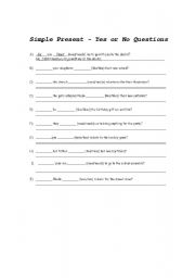 English worksheet: Asking Questions Using Do or Does