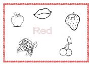 English worksheet: color red