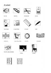 English worksheet: School objects