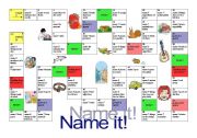 English Worksheet: Name it! board game