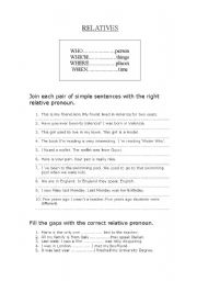 English worksheet: Relatives