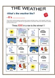 English Worksheet: three in a row