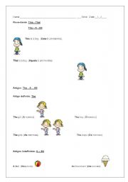 English worksheet: This - That - The - A - An