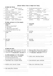 English Worksheet: (Present Perfect Tense vs Simple Past Tense)