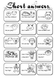 English Worksheet: Short answers 1