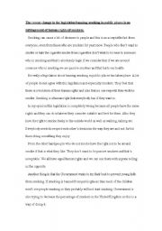 English Worksheet: Smoking