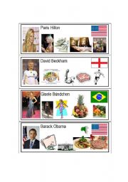 English Worksheet: celebrities cards