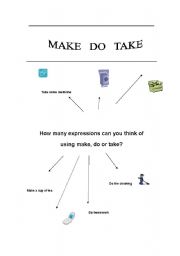English Worksheet: Make&do&take