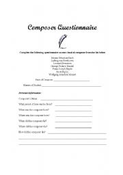 English worksheet: Classical Composers