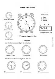 English Worksheet: What time is it?