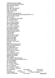 English Worksheet: Useful Expressions in English