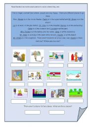 English Worksheet: Places in town