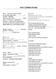 English worksheet: Song 