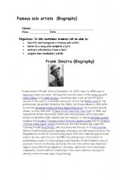 English worksheet: Biography