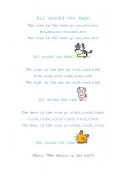 English worksheet: All around the farm