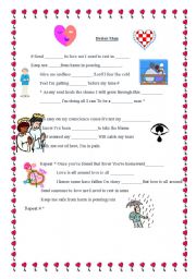 English worksheet: song to be a better man