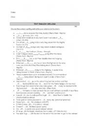 English Worksheet: test spelling